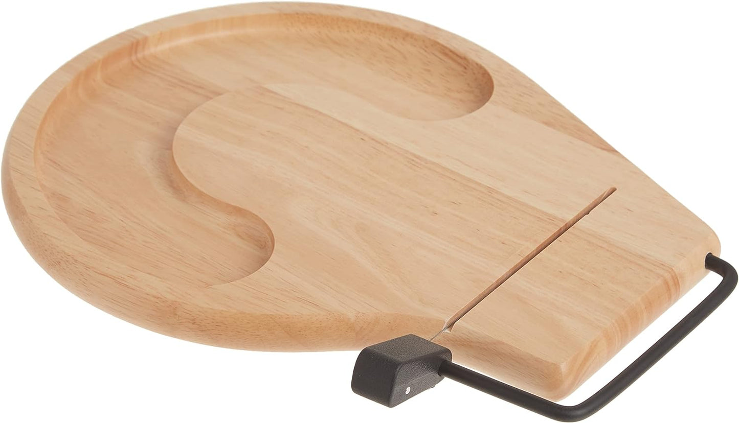 Beechwood round Contour Cheese Slicer/Server Tray (912B)