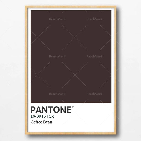 A Set of 6 Pantone Coffee Color Guides, Iced Coffee, Black Coffee, Turkish Coffee, Coffee Beans, Print Art Poster Brown Coffee C