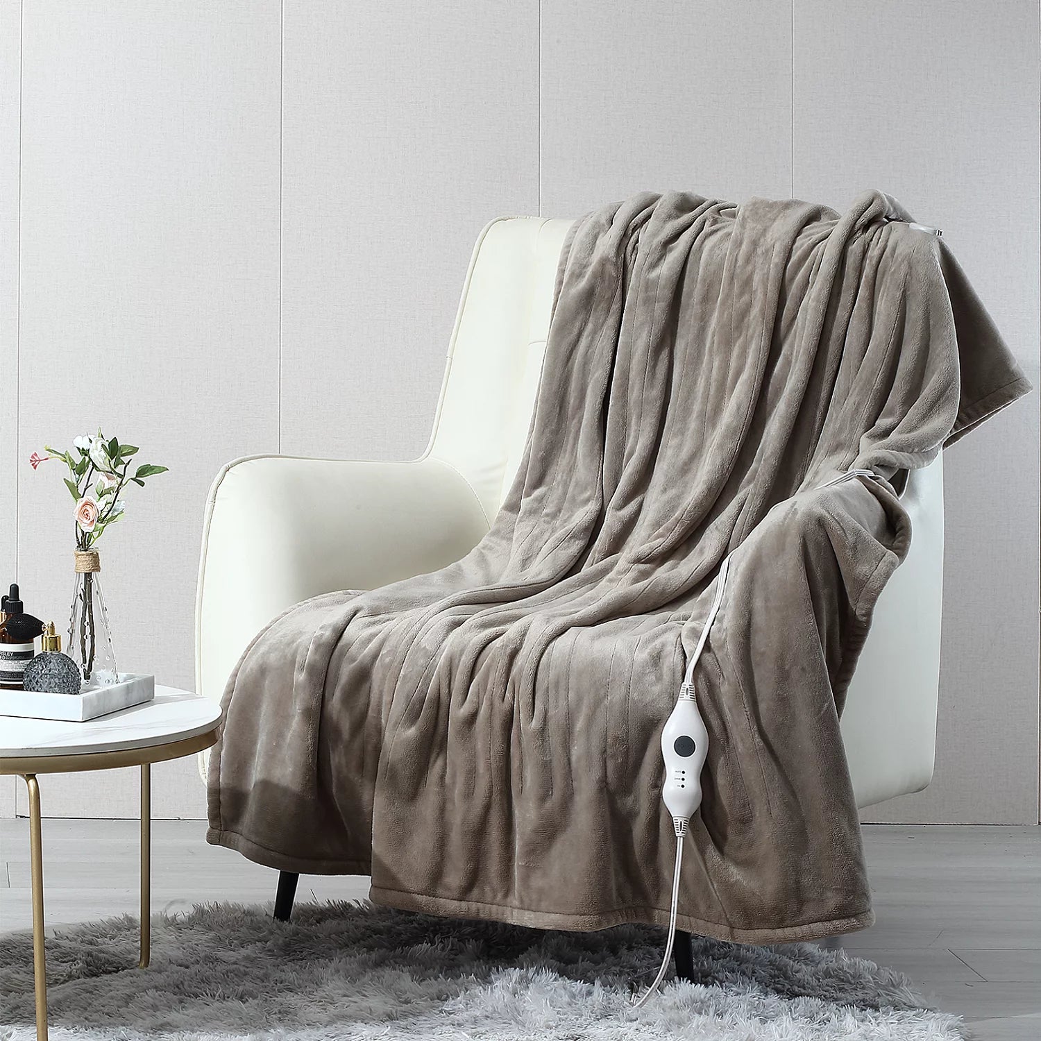 Electric Heated Blanket Throw Camel - 50" X 60"