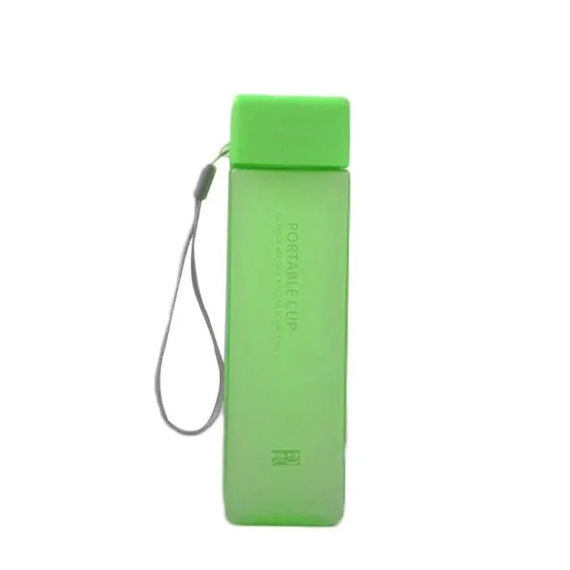 Transparent Square Plastic Matte Water Bottle