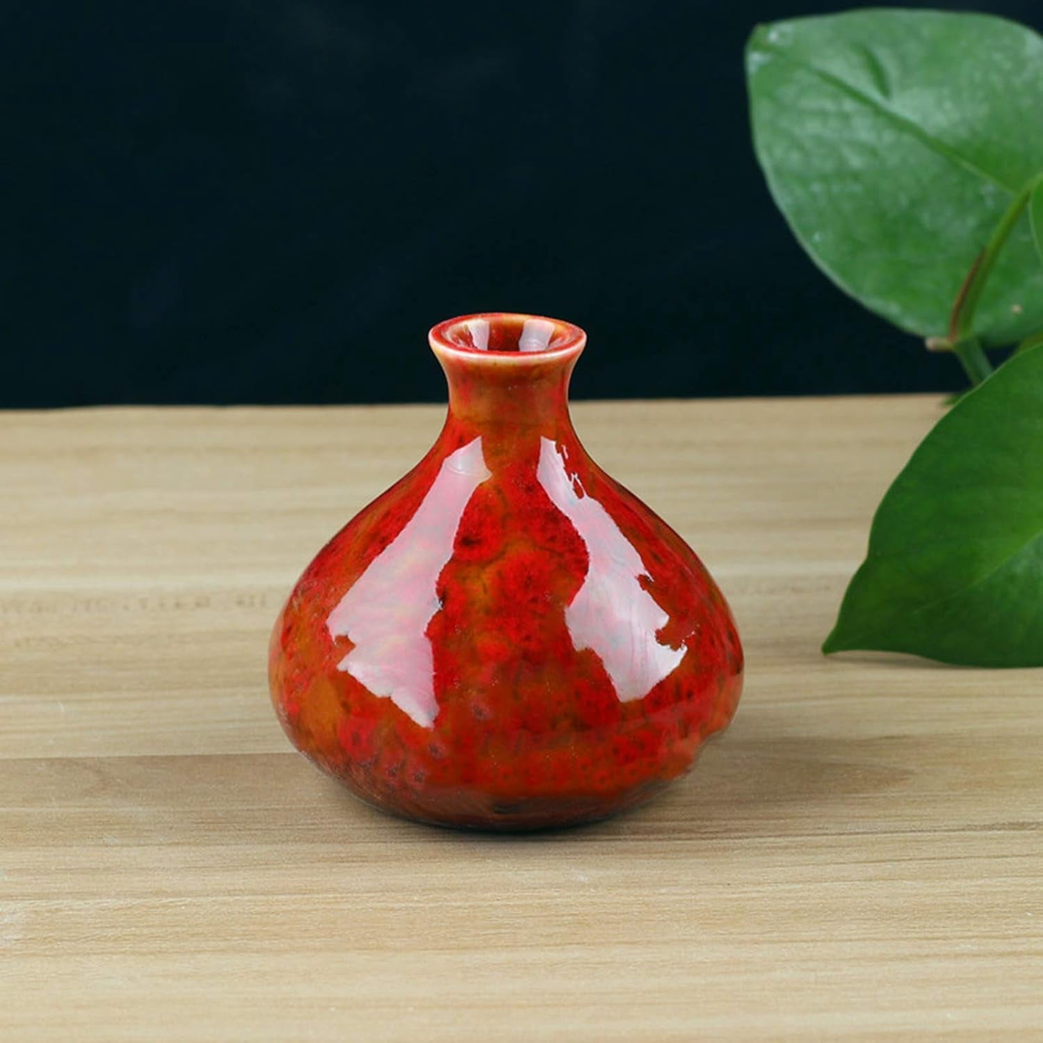 Ceramic Flower Vases,Elegant Decorative Modern Floral Vase for Home Decor Living Room Home Office Table and Wedding Centerpieces and Events, Red, 2.4*7*7.5Cm (210308LY02-1-9333-1936168181)