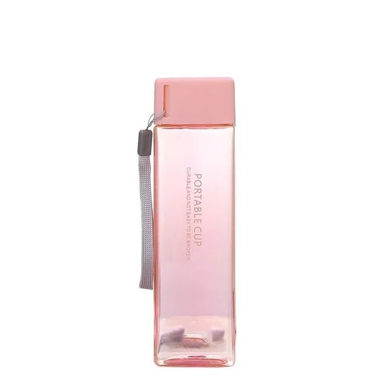 Transparent Square Plastic Matte Water Bottle