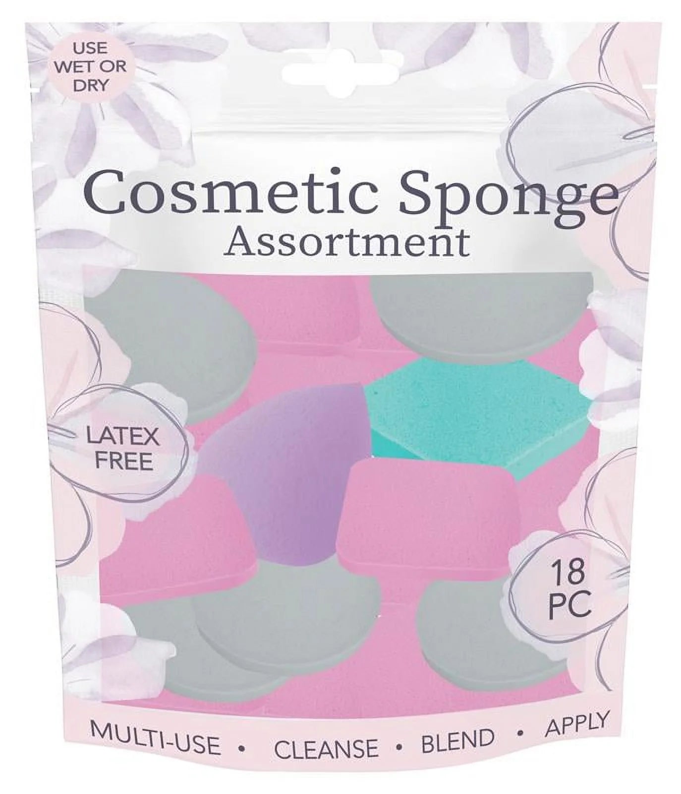 Cosmetic Sponge Assortment -18Pc