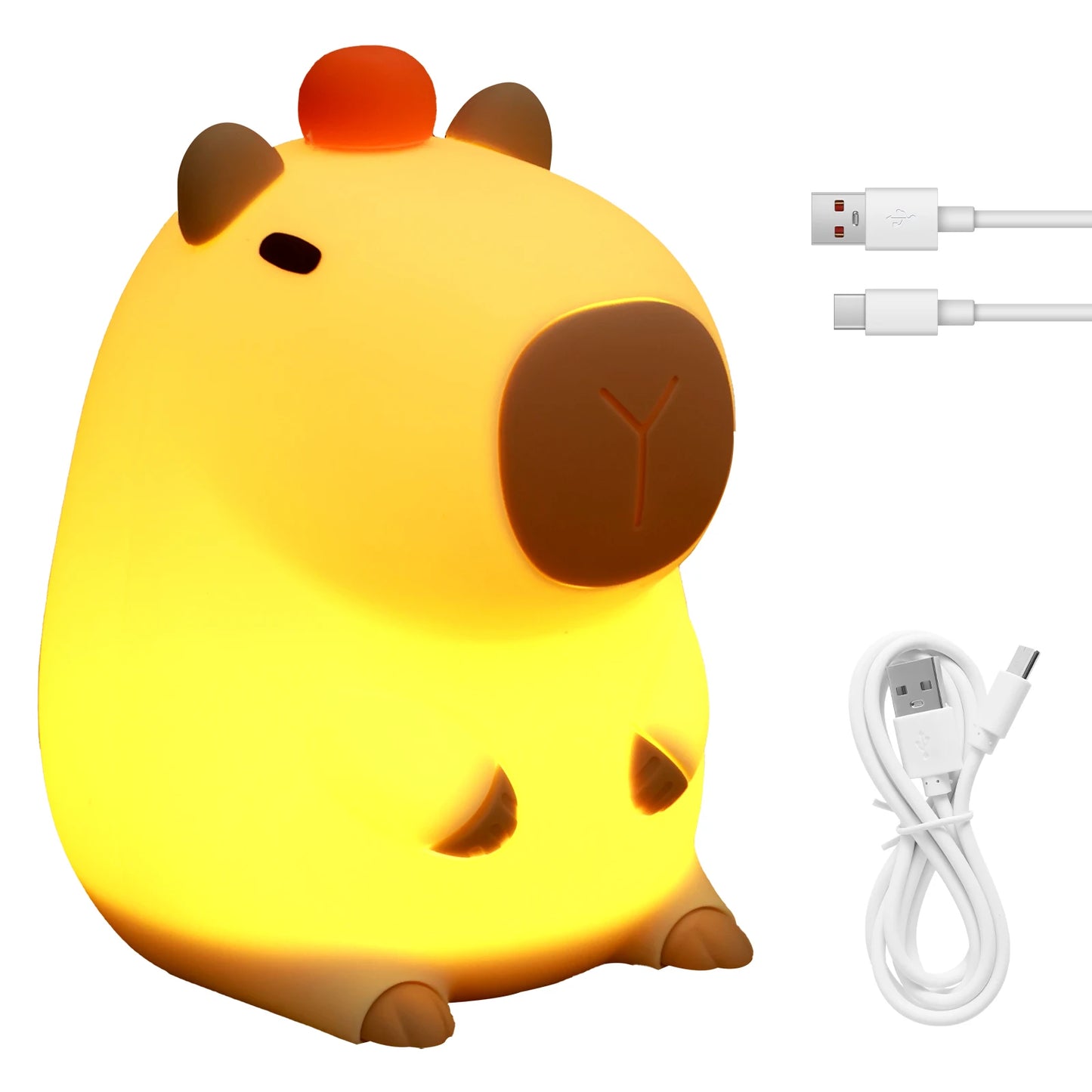 Capybara Lamp USB Silicone Night Light Timing Dimming Sleep Night Lamp for Kid Nursery Decor Cute Animal Touch Bedside Warm Lamp