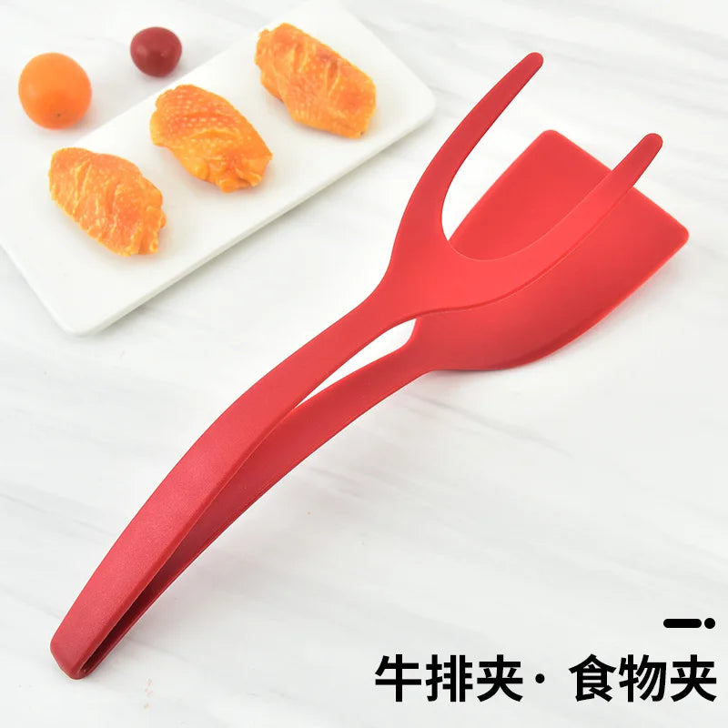 2 in 1 Nylon Grip Flip Tongs Spatula