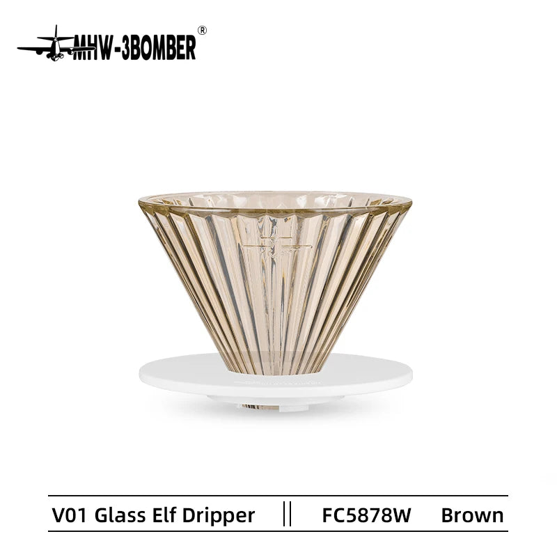 Pour over Coffee Dripper Glass Coffee Dripper Coffee Filter Cup Reusable Coffee Drip Filter Cone Coffee Maker Size V01