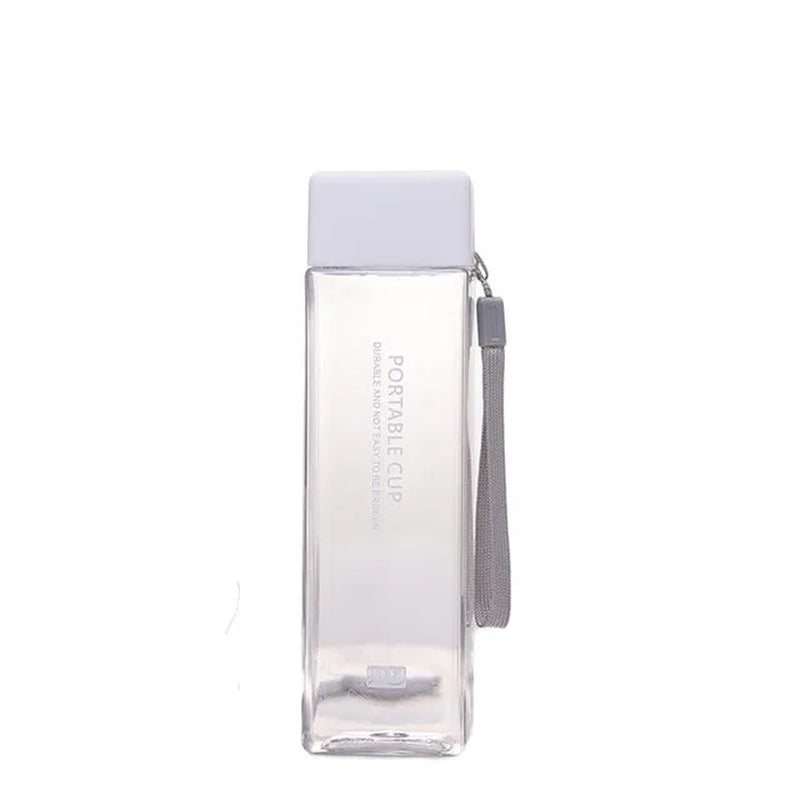 Transparent Square Plastic Matte Water Bottle