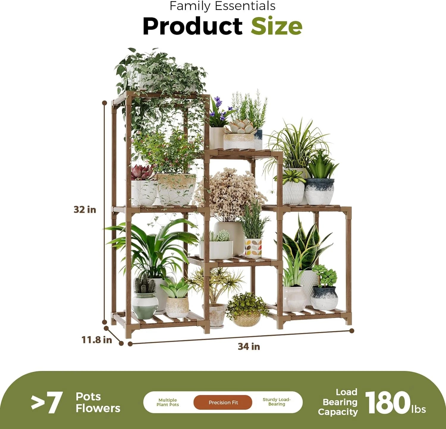 Plant Stand Indoor Plant Shelf Outdoor Wood Plant Rack for Multiple Plants 3 Tiers Ladder Plant Holder for Living Room Patio Boho Home Decor for Gardening