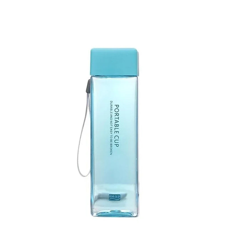 Transparent Square Plastic Matte Water Bottle