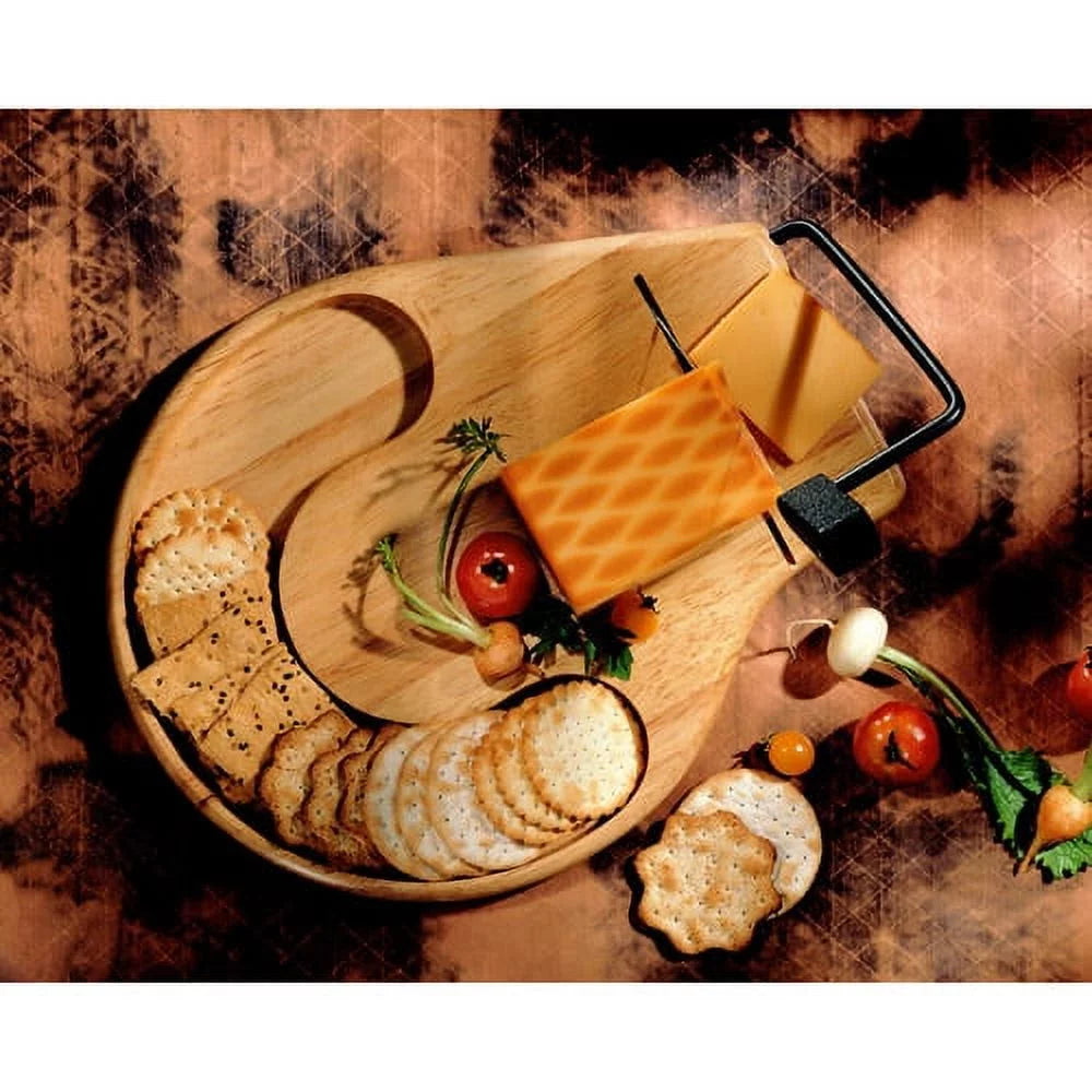 Beechwood round Contour Cheese Slicer/Server Tray (912B)