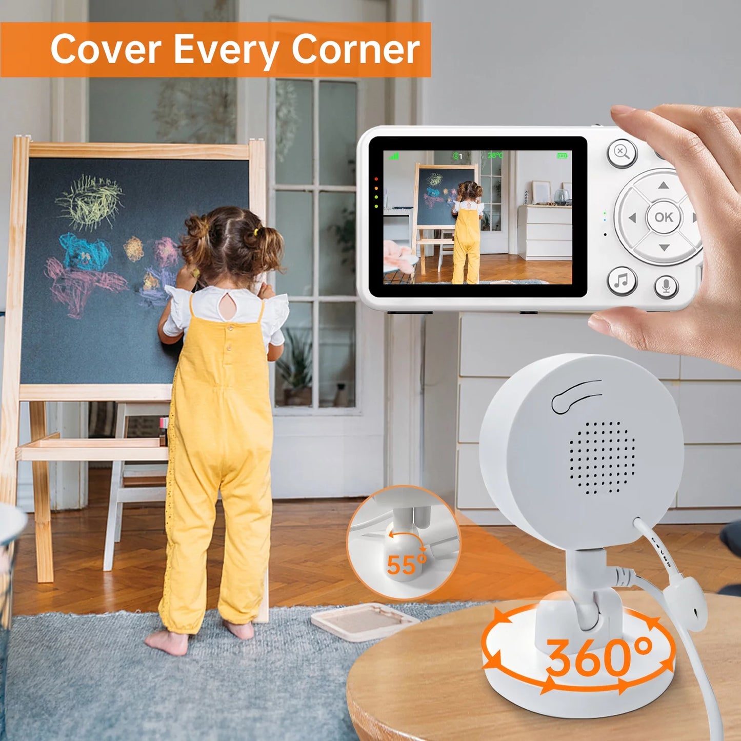 with Camera and Audio, Video , Night Vision, 2-Way Talk, 480P