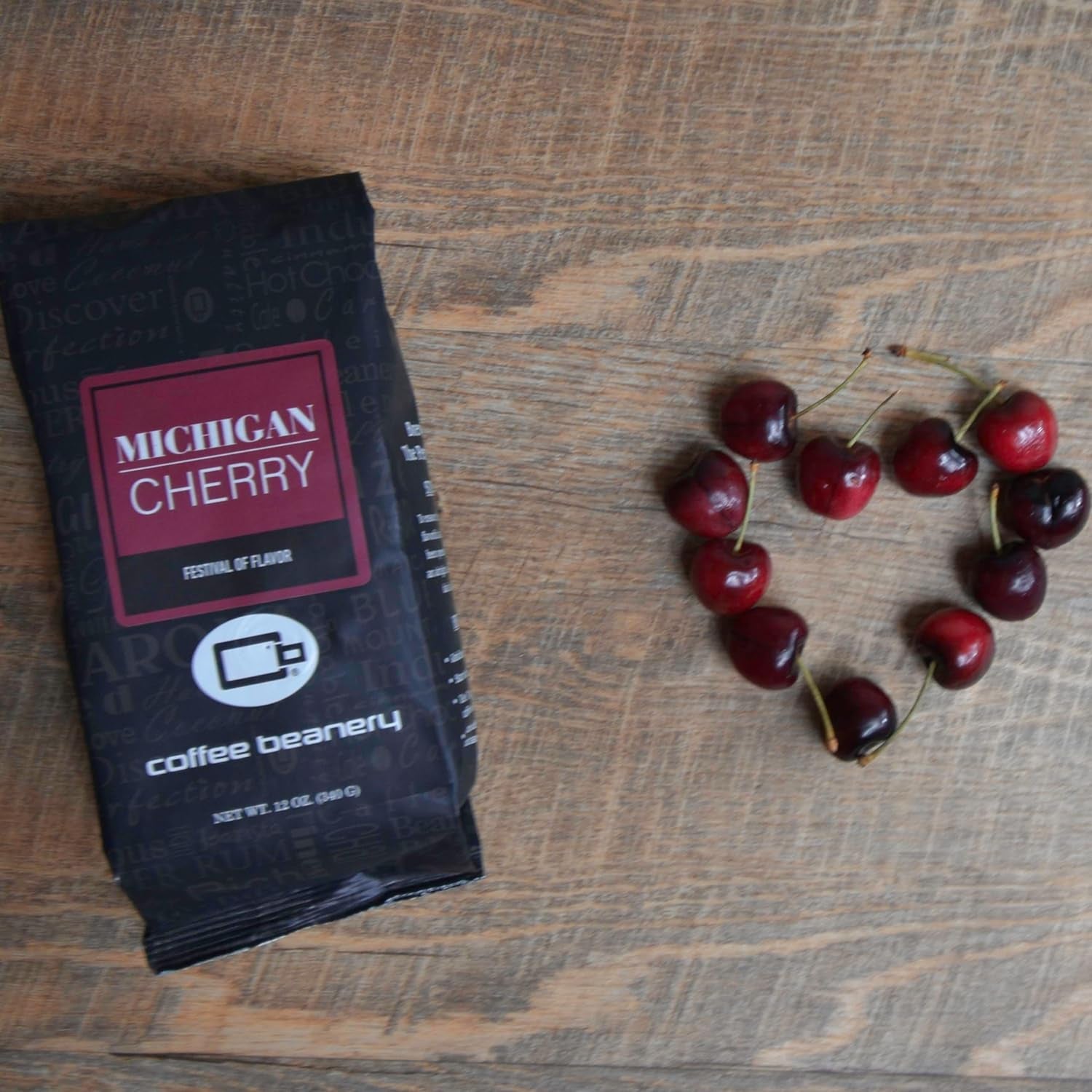 Michigan Cherry by  | 12Oz Flavored Whole Bean Coffee Medium Roast Coffee | 100% Specialty Arabica Coffee Whole Bean | Gourmet Coffee Whole Beans