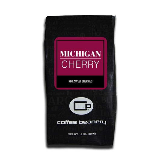 Michigan Cherry by  | 12Oz Flavored Whole Bean Coffee Medium Roast Coffee | 100% Specialty Arabica Coffee Whole Bean | Gourmet Coffee Whole Beans