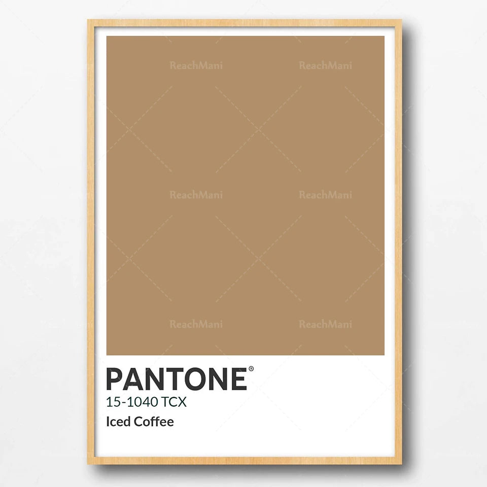 A Set of 6 Pantone Coffee Color Guides, Iced Coffee, Black Coffee, Turkish Coffee, Coffee Beans, Print Art Poster Brown Coffee C