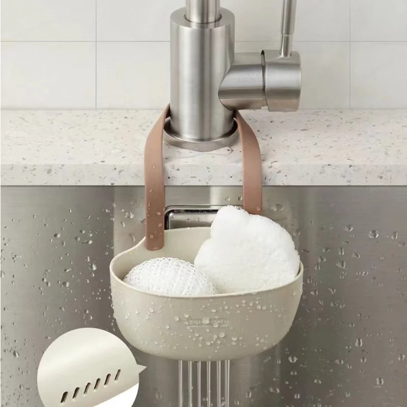 Kitchen Space Aluminum Sink Drain Rack Sponge Storage Faucet Holder Soap Drainer Shelf Basket Organizer Bathroom Accessories