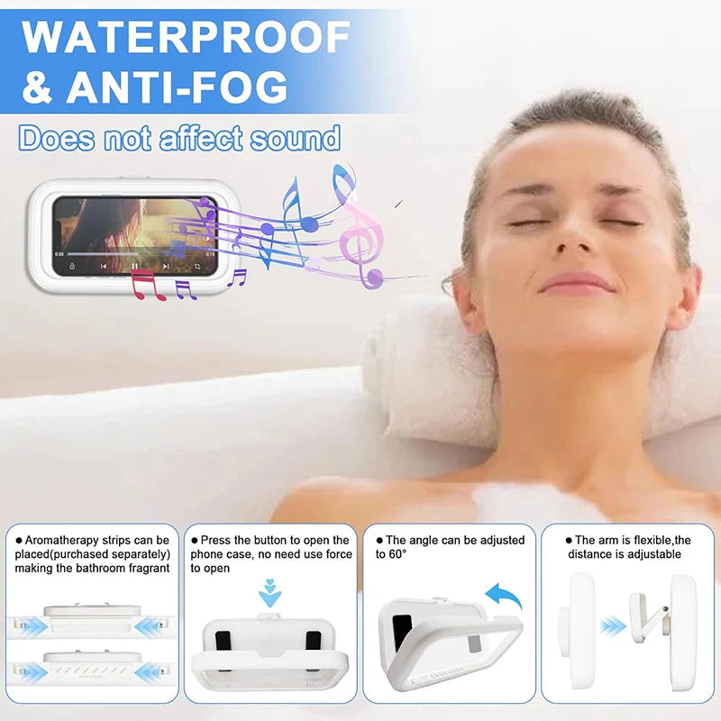 Waterproof Bathroom Wall Mount Phone Holder