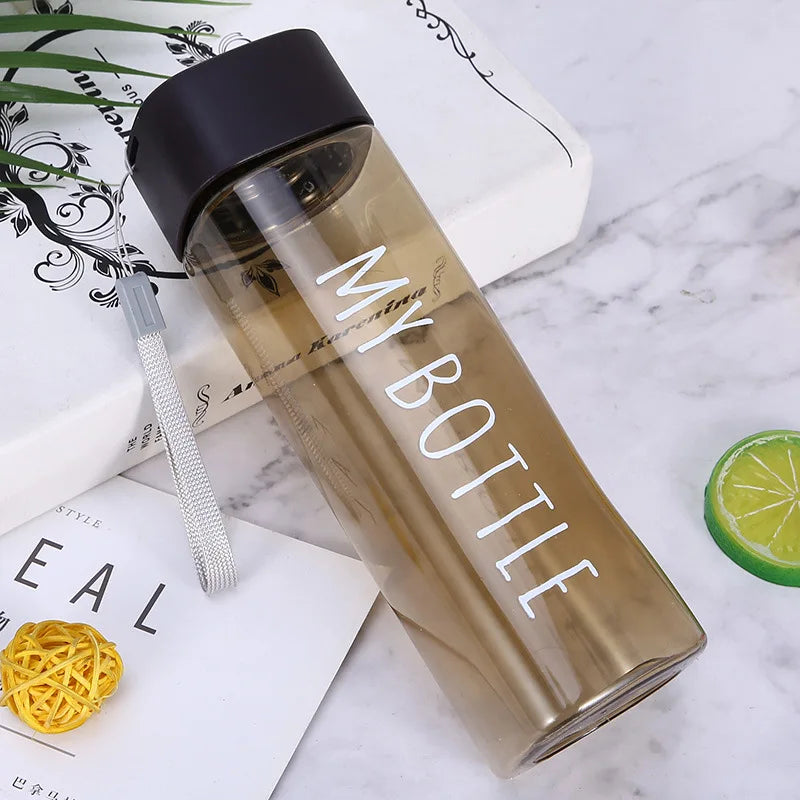 Transparent Square Plastic Matte Water Bottle