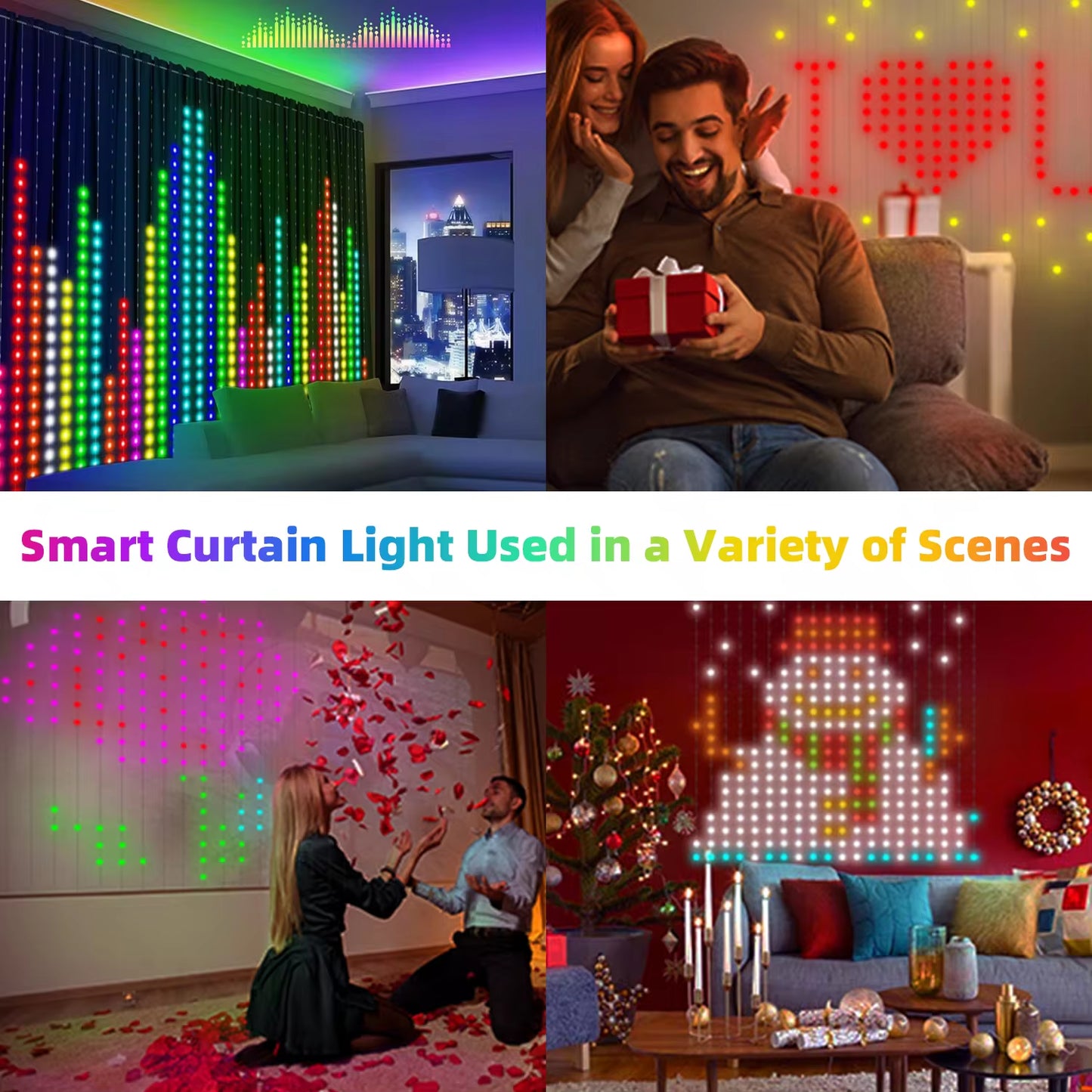 LED Smart Curtain Lights Bluetooth 